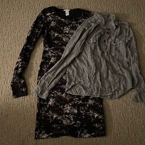 Xs dress and button down shirt outfit
